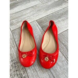 Tory Burch Chelsea Patent Red Charm Ballet Flat